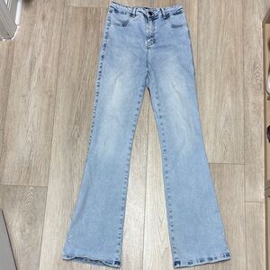 FITJEANS Light Blue Flare High-Rise Jeggings